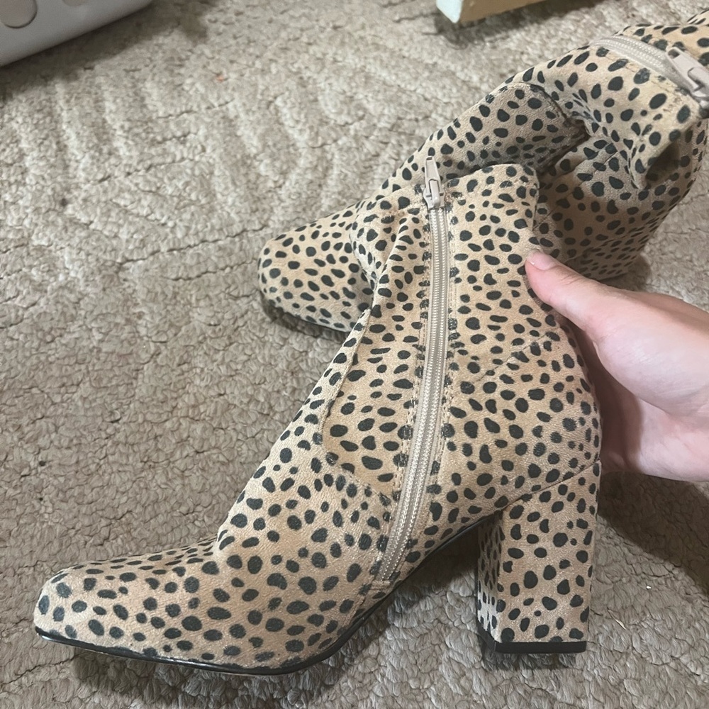 Leopard Print Ankle Boots